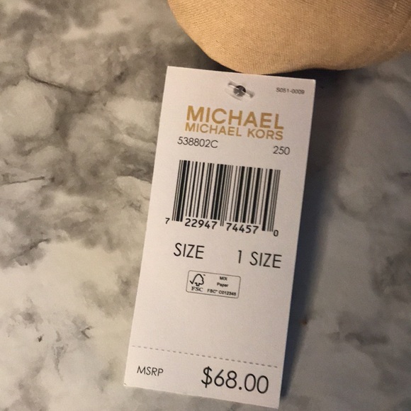 MICHAEL KORS Baseball Hat tan MK Logo Baseball Cap Tan Embroidered Logo - Picture 7 of 8